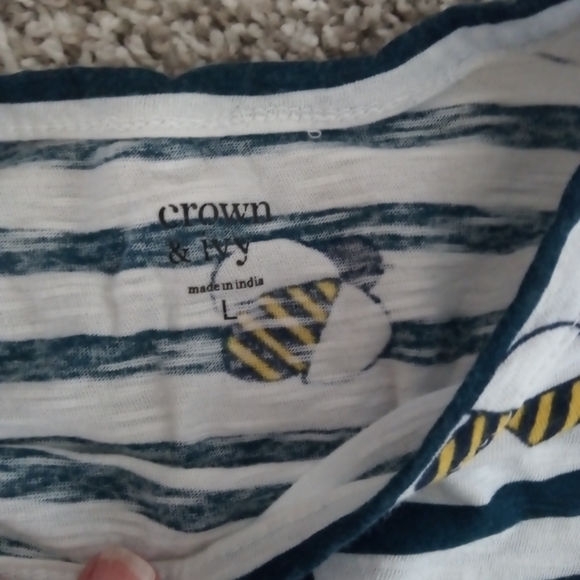 Navy blue and white striped shirt - Picture 3 of 3